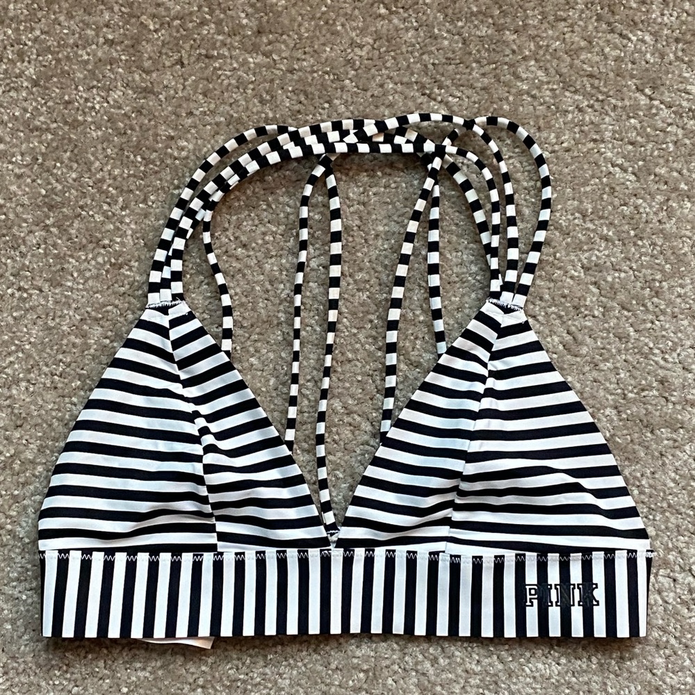 Victoria’s Secret PINK striped strappy back bralette